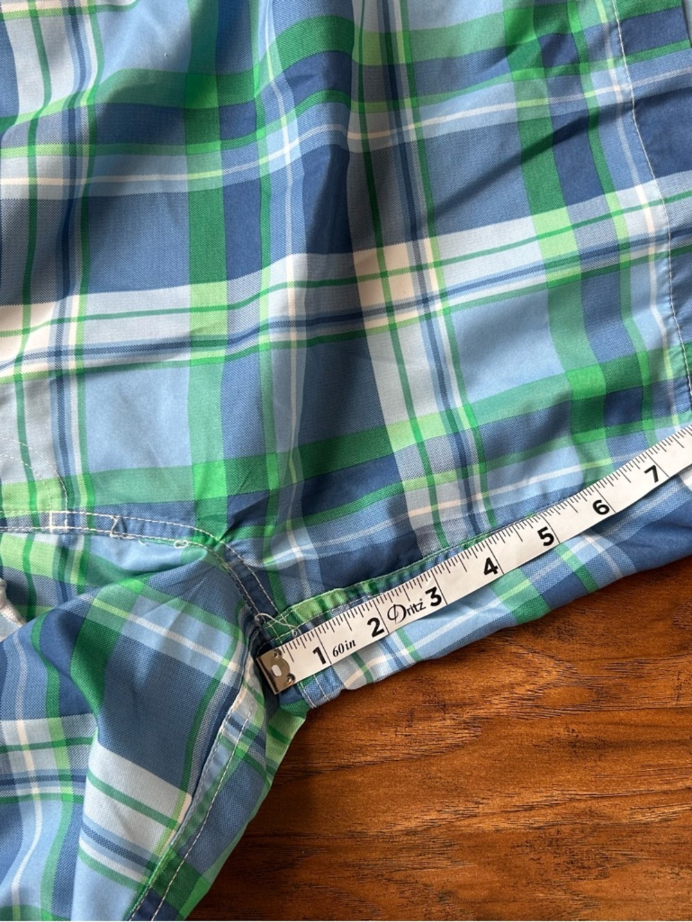 Chaps Blue and Green Plaid Men’s Swim Shorts - Picture 7 of 8